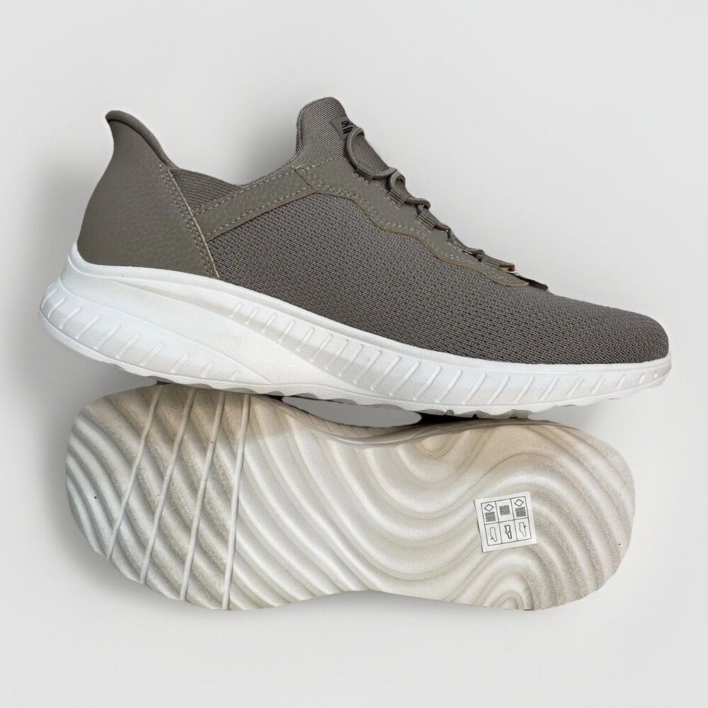 SKECHERS Bobs Sport Womens Size 9 Slip Ins Sneakers Taupe Hands Free Gray New - Picture 5 of 11